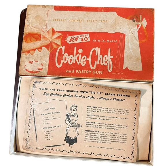 Vintage Trig-A-Matic Cookie Chef and Pastry Gun in Original Box (incomplete) - Picture 2 of 5